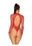 Amazing fishnet red teddy with open back by Obsessive lingerie