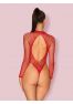 Amazing fishnet red teddy with open back by Obsessive lingerie