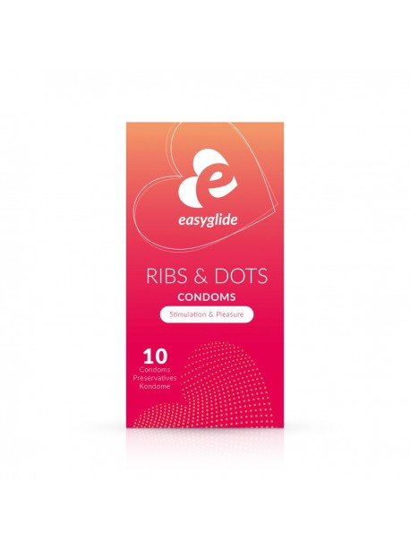ribs and dots condoms Easyglide - 10 pieces