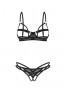 Euridia 2 pieces crotchless lingerie set - Black