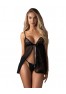 Blomentis babydoll et String - Noire