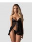 Blomentis babydoll and thong - Black