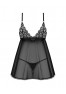 Blomentis babydoll et String - Noire