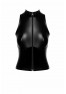 F324 Glam wetlook top with vinyl corset