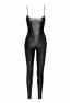 F316 Wild crocodile printed wetlook catsuit with lace up back