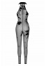 F315 Ego flocked mesh halter catsuit