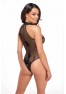 F314 Ego flocked mesh halter bodysuit