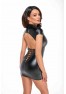 F309 Fantasy wetlook mini dress with lace up back