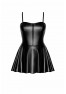 F308 Dreamer wetlook corset mini dress with front zipper