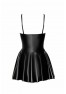 F308 Dreamer wetlook corset mini dress with front zipper