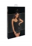 F307 Mirage wetlook mini dress with jewelry rhinestone chain