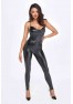 F306 Mirage catsuit with jewelry rhinestone chain adorning the back