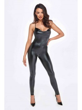 F306 Mirage catsuit with jewelry rhinestone chain adorning the back