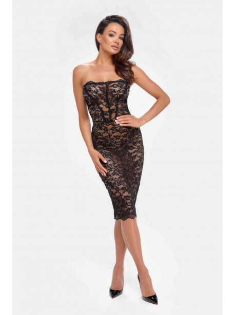 F301 Catalyst lace up midi dress