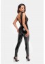 F298 Libido Deep-V catsuit with collar and pearl chain