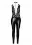 F298 Libido Deep-V catsuit with collar and pearl chain