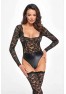 F296 Psyche bodysuit of lace and wetlook