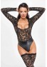 F296 Psyche bodysuit of lace and wetlook