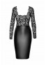 F295 Euphoria Robe midi en dentelle et wetlook