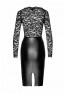 F295 Euphoria Robe midi en dentelle et wetlook