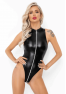 F294 Powerwetlook bodysuit with front zipper