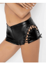 F292 Powerwetlook shorts with lace accents