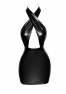 F255 Powerwetlook halter mini-dress with neck wrap