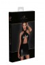 F255 Powerwetlook halter mini-dress with neck wrap