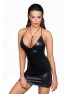 F252 Mini Powerwetlook dress with lace-up back