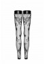 F243 Tulle stockings with patterned flock embroidery