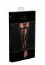 F243 Tulle stockings with patterned flock embroidery