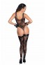 F242 Tulle body with patterned flock embroidery