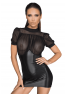 F204 Minidress with tulle top, bouffant sleeves and corset element