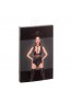 F183 Powerwetlook body with wide straps, tulle inserts and velvet choker