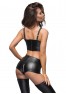 F164 High waist powerwetlook shorts with zipper