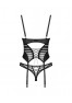 Lune Bellis corset et string - Noirs