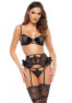 Rafaella wetlook set - black