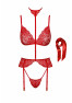 Bondage 243 5 pieces lingerie set - Red