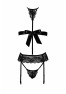 Bondage 244 4 pieces lingerie set - Black