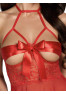 Sexy Kiss 247 babydoll et ruban de satin - Rouge