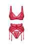 Cupide desir 3-pcs lingerie set Red