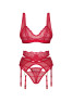 Cupide desir 3-pcs lingerie set Red