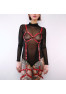 Full-length harness leather red