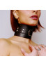 Choker minerve en cuir épais Noir