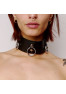 Collier en cuir Collection Anneaux Noir