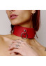 Collier en cuir Collection Anneaux Rouge