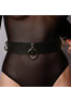 Bondage belt 3 rings Black