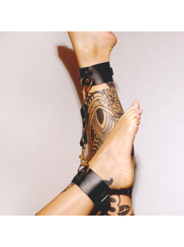 Leather Ankles Collection Rings BLACK & GOLD