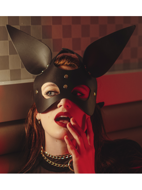 Masque Oreilles Lapin Noir & Gold