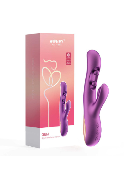 Gem vibromasseur rabbit avec capteurs de pression et application Violet